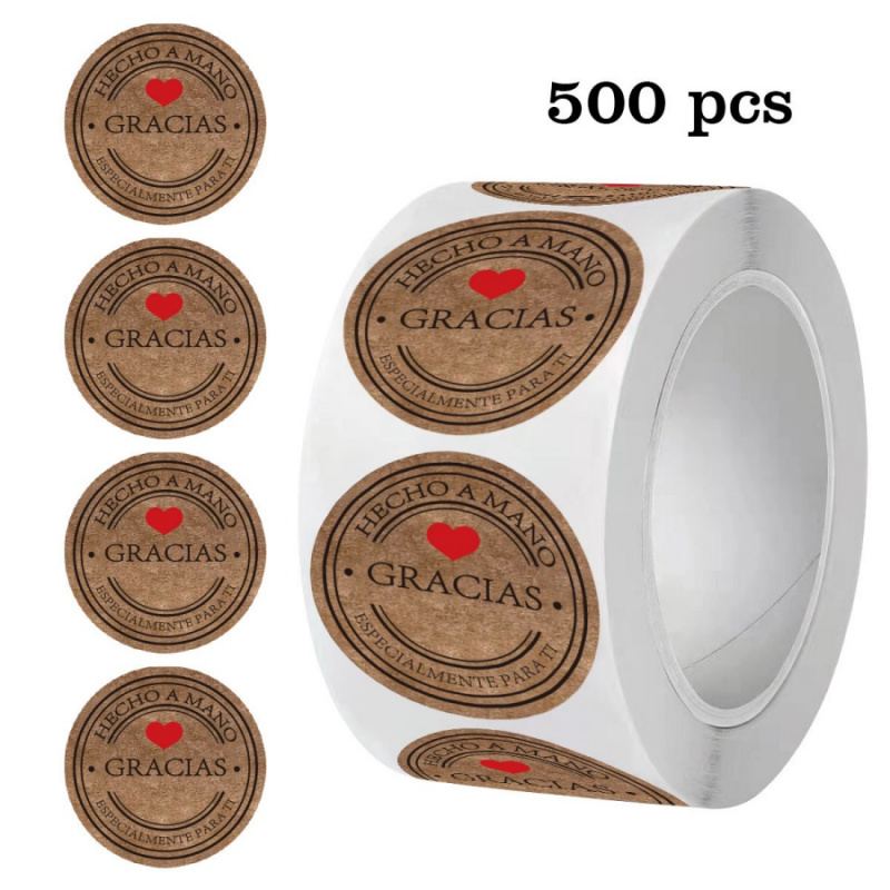 500pcs Spanish Thank You Stick - đánh giá và giá Label Sticker Round