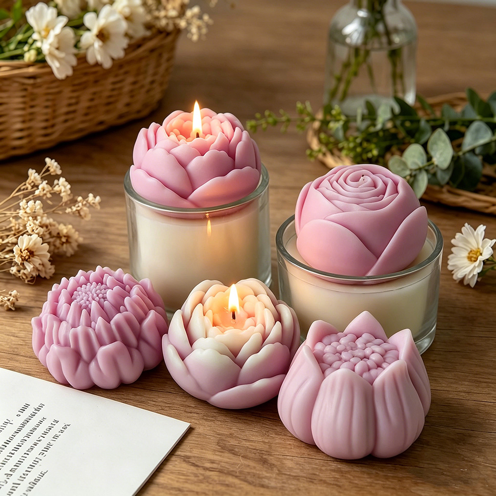 3D Flower Silicone Mold Peony  - đánh giá và giá Candle Making Reno