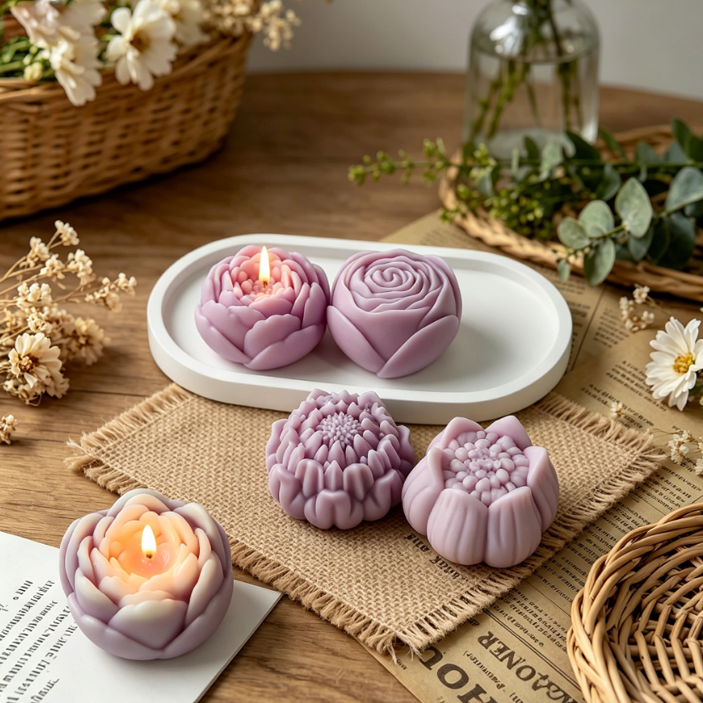 3D Flower Silicone Mold Peony  - đánh giá và giá Candle Making Reno