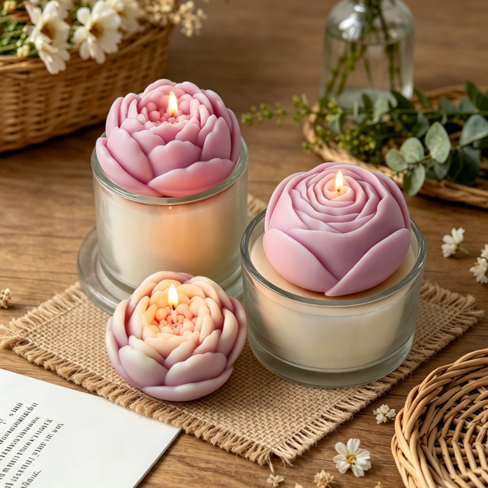3D Flower Silicone Mold Peony  - đánh giá và giá Candle Making Reno