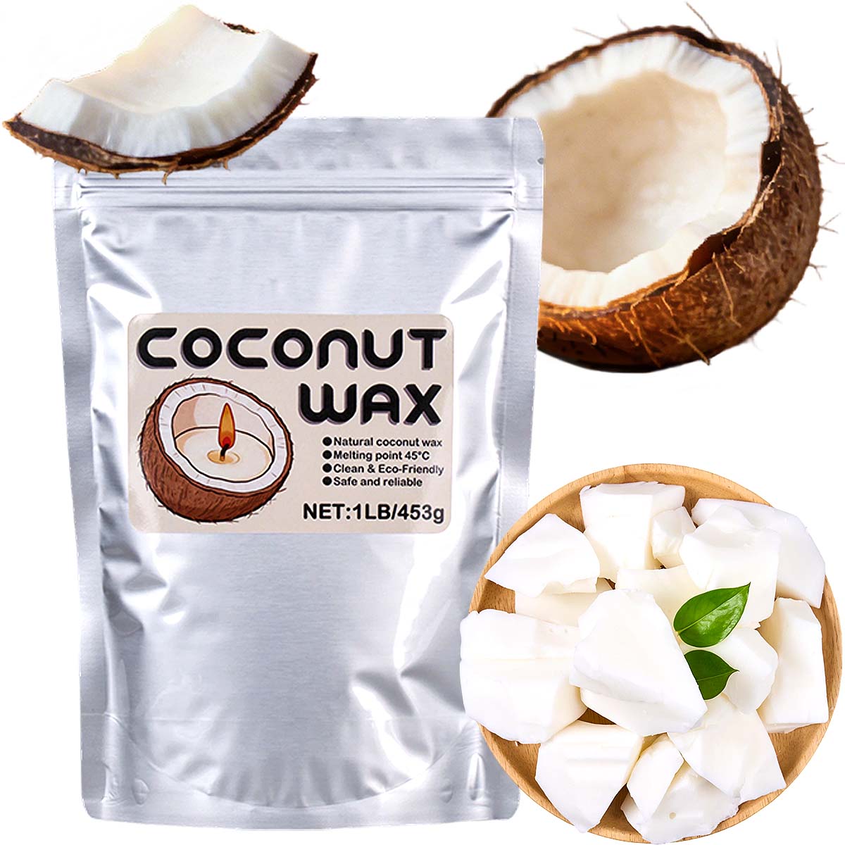 1LB White Coconut Wax Natural  - đánh giá và giá Coconut Wax Flake